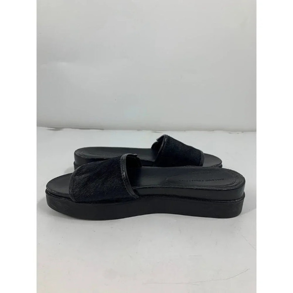 Zara Women's Furry Adjustable Strap Small Platform Slides Size 6.5 - Picture 3 of 16